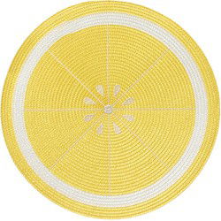 Placemat pvc d38h0,10 cm geel