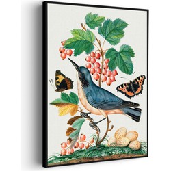 Muurwerken Akoestisch Schilderij - Prent Natuur Vogel en Bloemen 10 - Geluidsdempend Wandpaneel - Wanddecoratie - Geluidsisolatie - PRO (AW 0.90) L (72X100)