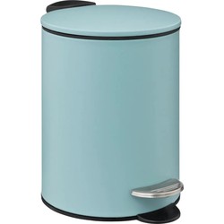 5Five kleine pedaalemmer - metaal - ijsblauw - 3L - 16 x 25 cm - Pedaalemmers
