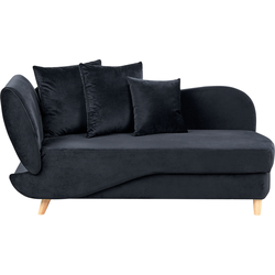 Beliani MERI - Chaise longue-Zwart-Fluweel