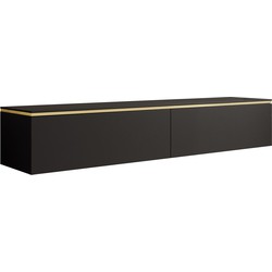 Meubella - TV-Meubel Assunta - Mat zwart - 180 cm