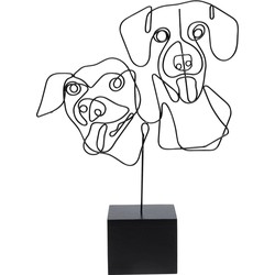 Kare Decofiguur Wire Dog Faces 38cm