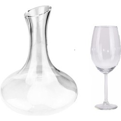 Glazen decanter karaf 1,8 liter incl 4 wijnglazen 580ml - Decanteerkaraf