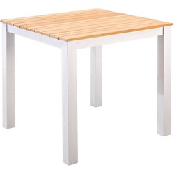 Arashi dining table 76x76 cm aluminium salix /teak
