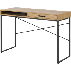 Vic houten bureau naturel - met opbergvak - 110 x 45 cm