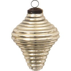 Clayre & Eef Kerstbal  Ø 6 cm Zilverkleurig Glas Kerstdecoratie