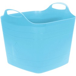 Flexibele emmer - blauw - 25 liter - kunststof - vierkant - 35 x 38 cm - Wasmanden