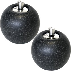 Set van 2x stuks tuimeltoortsen/olielampen zwart Terrazo granito 14 x 16 cm - Fakkels