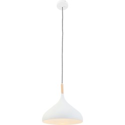 Mexlite hanglamp Bjorr - wit - metaal - 33 cm - E27 fitting - 7730W