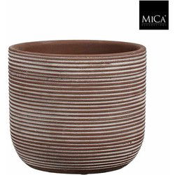 Mica Decorations Bloempot Samuel - 20x20x18 cm - Terracotta - Bruin