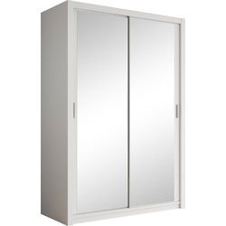 Meubella - Kledingkast Blake - Wit - 150 cm - Met spiegel