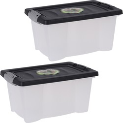 5x Stuks Opbergdozen/organizers met deksel - kunststof - 9 Liter - Opbergbox