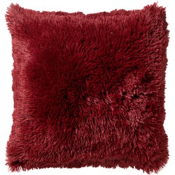 Dutch Decor FLUFFY - Sierkussen 60x60 cm - superzacht - XL kussen - Merlot - rood - Dutch Decor