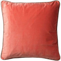 Dutch Decor FINN - Sierkussen 45x45 cm - velvet - effen kleur - met glitterbies - Coral - koraalroze - Dutch Decor