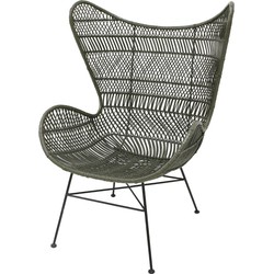 HKliving fauteuil bohemian rotan groen 110 x 74 x 82