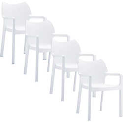 Diva tuinstoel wit - 4 stuks