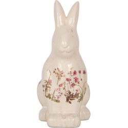 Clayre & Eef Decoratie Beeld Konijn Beige Keramiek