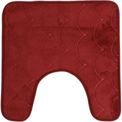 Urban Living Badkamerkleedje/wc badmat tapijt - memory foam - donkerrood - 49 x 49 cm - Badmatjes