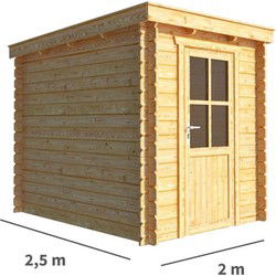 Tuinhuisje Blokhut Els 200 cm bij 250 cm diep Lessenaarsdak