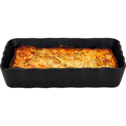 Ovenschaal - zwart - 1,5 L - 21 x 14 cm - aardewerk - serveerschalen - Ovenschalen