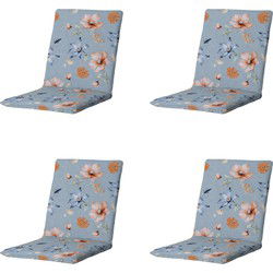 Madison -  Stapelstoelkussen Florina blue - Ca. 97x49 cm - Set van 4