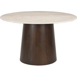 Brix - Eetkamertafel - Brix Bottecino Rond 130cm - Beige