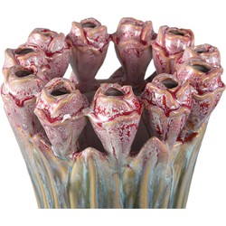 PTMD Vaas Tulips - 18x18x39 cm - Keramiek - Groen