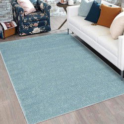 Felta Modern Blauw vloerkleed - Effen / Laagpolig - 190 X 280 CM