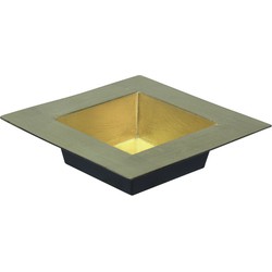 Decoratie plateau/tray - goud - 20 x 20 cm - kunststof - vierkant - Decoratieve Schaal (binnen)