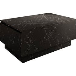 Meubella - Salontafel Micha - Zwart marmerlook - 90 cm