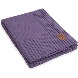 Knit Factory Uni Gebreid Plaid XL - Woondeken - Kleed - Violet - 195x225 cm