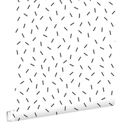 ESTAhome behang grafisch motief zwart wit - 0,53 x 10,05 m - 139064