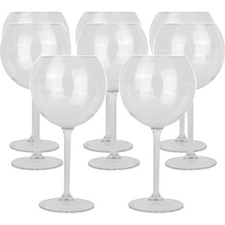 Depa Gin/cocktail glas - 8x - transparant - onbreekbaar kunststof - 650 ml - Cocktailglazen