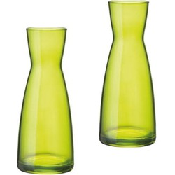 Set van 2 stuks groene vazen of karaffen van 20.5 cm - Karaffen