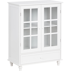 Beliani CARLET - Vitrinekast-Wit-MDF