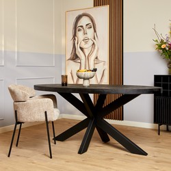 Starfurn Eettafel Denver Black | 160 cm | Ovaal