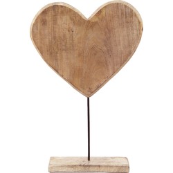 Clayre & Eef Beeld Hart 32x7x51 cm Bruin Hout Metaal Woonaccessoires