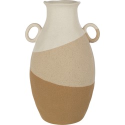 J-line - Vaas Oor Keramiek Beige/lichtbruin Large - 21x19x34.5cm