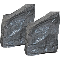2x stuks beschermhoes grijs voor stapelstoelen 68 x 120 cm - Tuinstoelhoes