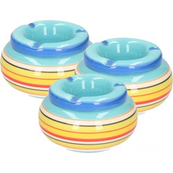 3x stuks huiskamer asbakken blauw 11 cm - Asbakken