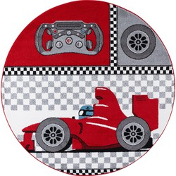 Kids Kinderkamer Raceauto Rood vloerkleed - Rond