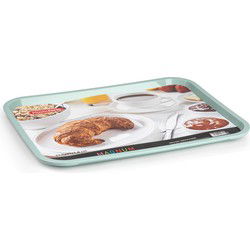 Plasticforte dienblad/serveerblad - Kunststof - 41 x 31 cm - mintgroen - Dienbladen