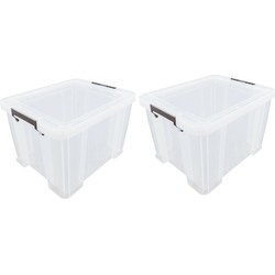 2x stuks Allstore opbergboxen - 48 liter - Transparant - 49 x 44 x 31 cm - Opbergbox