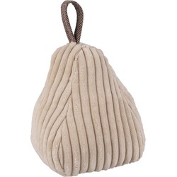 H&S Collection Deurstopper - beige - gestreept - 14 x 13 x 21 cm - polyester - met strepen - Deurstoppers