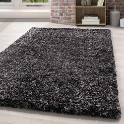 Hoogpolig vloerkleed - Lorium gemeleerd antraciet/wit/grijs - 160 X 230 CM