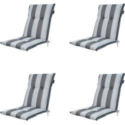 Madison -  Tuinstoelkussen Lage Rug Banda grey - Ca. 105x50 cm - Set van 4