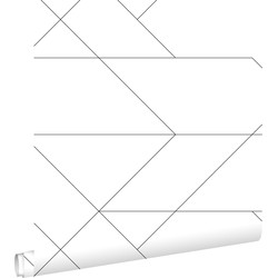 ESTAhome behang grafische lijnen zwart wit - 0,53 x 10,05 m - 139235