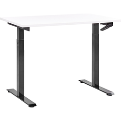 DESTINES - Verstelbaar bureau - Wit/Zwart - 120 x 72 cm - Spaanplaat