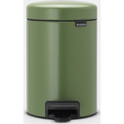 NewIcon Pedal Bin, 3 litre, Soft Closing, Plastic Inner Bucket - Moss Green