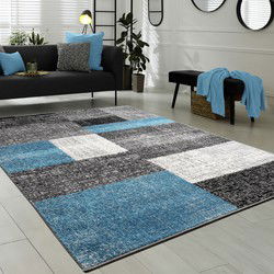 Laagpolig Modern Vloerkleed Sinovo - Turquoise - 120x170 cm